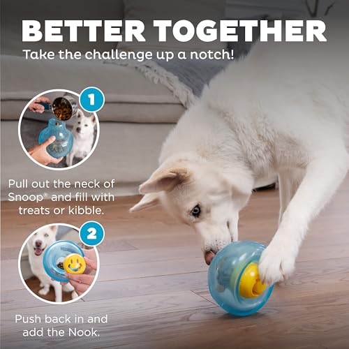 Outward Hound Nooks Happiness Interactive Durable Treat-Dispensing Dog Toy, Stuffable Puzzle Ball for Solo Play or Pair with Large Snoop, Mint-Scented, No BPA - color: Yellow Nook (Works with Large Snoop)