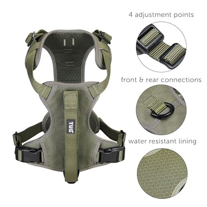 TUG Grab Dog Harness | Integrated Traffic Leash Magnetically Attached for Quick Control (Large/Green) - color: Green - Grab Harness, size: Large