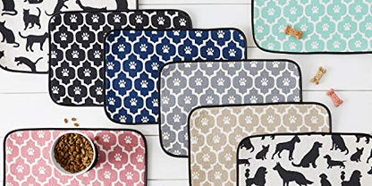 Bone Dry Machine Washable, Ultra Absorbent Pet Mat, 12x18, Cat Silhouette - color: Cat Silhouette, size: 12"L x 18"W