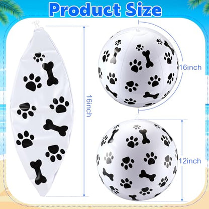 6 Pcs 12 Inch Inflatable Dog Paw Print Beach Balls for Kids Dog Pet Theme Birthday Party Favor Decorations Pool Toy PVC Beach Ball - style: Dog Paw