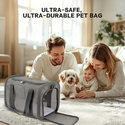 Cat Carrier, Soft-Sided Pet Carrier Bag, Breathable Mesh, Black (Grey, 17 * 11 * 11) - color: grey, size: 17.0"L x 11.0"W x 11.0"H