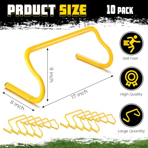 Wettarn 10 Pcs Speed Agility Training Hurdles Detachable Durable Hurdle Agility Plyometric and All Purpose Speed Training Equipment for Athletes Soccer Basketball - color: Yellow, size: 9 Inch