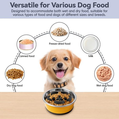 Slow Feeder Dog Bowls Insert, Soft Silicone Dog Slow Feeding Insert with 10 Upgraded Suction Cups, 4.5"×1.5" Compatible with Regular Dogs Bowls（Black） - color: Balck, size: 4.5"x1.5"