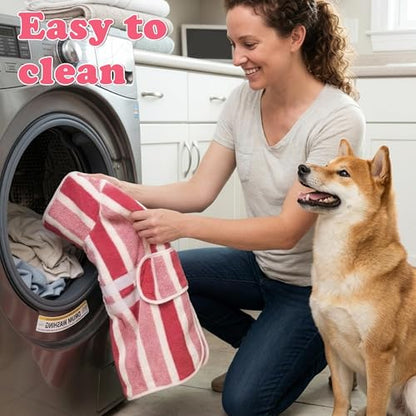 Quick Drying Dog Bathrobe - Super Absorbent Dog Bathrobe with 2 Drying Gloves Coral Fleece Quick Drying Towel for Medium Dogs Adjustable Velcro Button Closure, L Size Fits Chest 25.6±1.2 Inches - size: Large