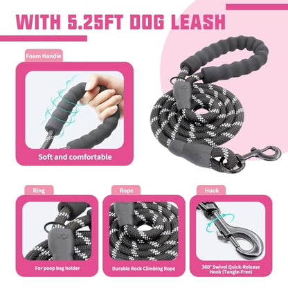 AUROTH Dog Harness and Leash Set, Soft Padded Service Dog Vest with 5.25FT Dog Leash, No Choke, Easy On Pet Vest, Adjustable Reflective No Pull Dog Harness for Large Dogs, Easy Walking and Training - color: Pink Camo, size: Large