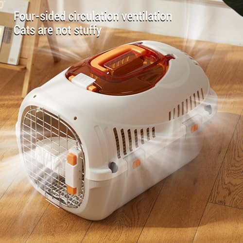 Plastic Kennels Rolling Plastic Airline Approved Wire Door Travel Dog Crate, 19.88 x 12.8 x 7.87in Airline Cat Carrier Kennel Hard Shell Ventilation Large Space Pet Travel