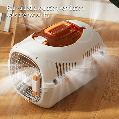 Plastic Kennels Rolling Plastic Airline Approved Wire Door Travel Dog Crate, 19.88 x 12.8 x 7.87in Airline Cat Carrier Kennel Hard Shell Ventilation Large Space Pet Travel