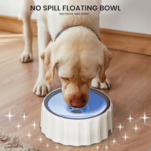 Dog Small Animals Water Bowl No Spill 70oz/2L Large Capacity Dispenser Non Slip No Splash Small Animals Bowl Pet Slow Feeder No Drip Dog Water Bowl on Vehicle for Dogs and Cats - Blue - color: Blue
