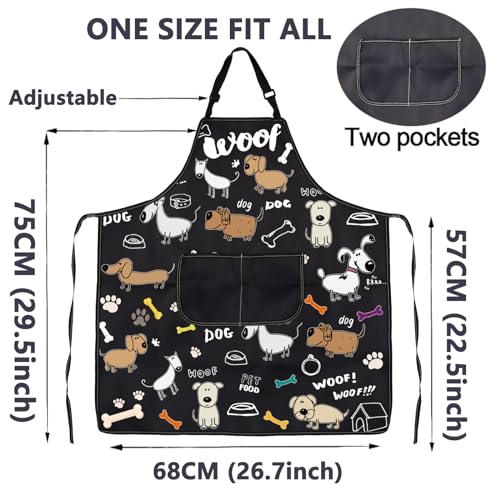 CMNIM Cute Dog Grooming Apron - Waterproof & Perfect for Trainers & Groomers - color: 231122 Dog Woof