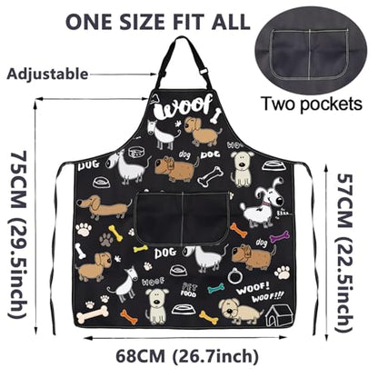 CMNIM Cute Dog Grooming Apron - Waterproof & Perfect for Trainers & Groomers - color: 231122 Dog Woof