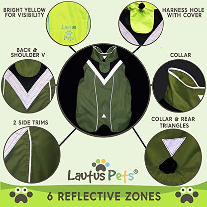 Waterproof Dog Rain Coat, Reflective Safety Strips & Leash Hole – Lightweight Adjustable Jacket for Medium Breeds - XXL, Yellow - color: Yellow, size: XX-Large