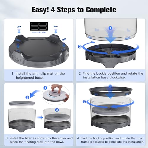 UPSKY 5.5L Dog Water Bowl,186oz Large Capacity, No Spill Anti-Slip Slow Drinking Pet Feeder for Messy Drinkers - color: Gray