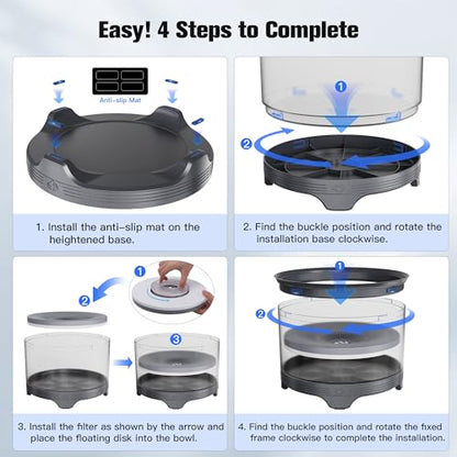 UPSKY 5.5L Dog Water Bowl,186oz Large Capacity, No Spill Anti-Slip Slow Drinking Pet Feeder for Messy Drinkers - color: Gray