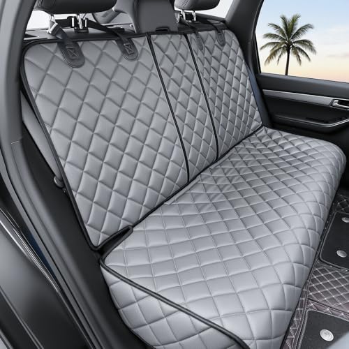 Dog Car Seat Cover for Back Seat, Waterproof Back Seat Covers for Dogs, PU Leather Nonslip Rear Car Seat Cover Universal Fit for Most Vehicles,SUVs(Grey, Standard) - color: Grey, size: Standard Back Seat Cover