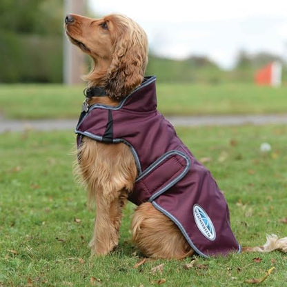 WeatherBeeta ComFiTec Windbreaker Free Deluxe Dog Coat, Maroon/Grey/White, 10" - color: Maroon/Grey/White, size: 10"