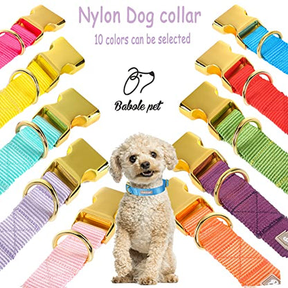 Nylon Dog Collar - Adjustable Blue Soft Webbing Dog Collars for Small Medium Large Dogs Boy Girl Puppy Collar with Safety Metal Buckle XS - color: Nylon-Blue, size: XS