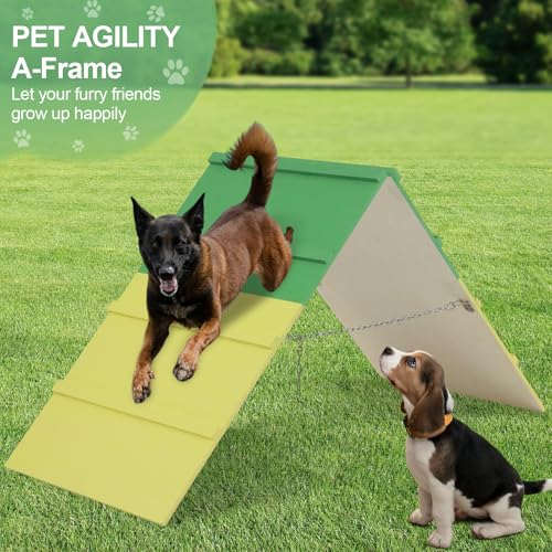Dogs Agility A-Frame 74.8 x 18.9 Inch Dog Agility Equipment A-Frame Agility Training Equipment Dog Non-Slip Agility Course Equipment for Dogs Jumping Outdoor Dog Pet Ramp Climbing Playground - style: A-Frame