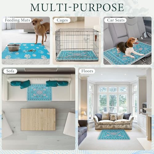 Homimp Washable Pee Pads for Dogs, 6 Pack Reusable Puppy Pads Waterproof, Absorbent and Leakproof Dog Pee Pads, Non Slip Puppy Training Pads, Pet Mat for Floor,Crate,Couch,Whelping,Blue, 16"x24" - size: 16"x24"(Pack of 6)