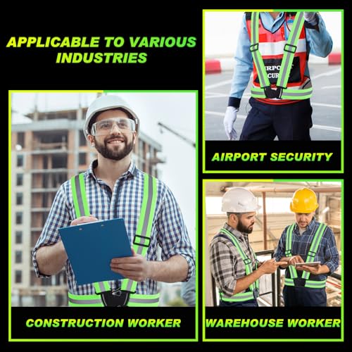 Hercicy 30 Pcs Green Reflective Vest High Visibility Safety Vest Adjustable Straps for Job Site Crew Construction Traffic Control Warehouse Use (Green) - color: Green