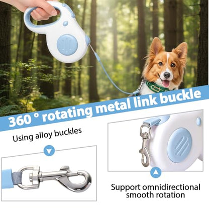 Retractable Dog Leash 5M, Automatic Pet Walking Lead with Hand Brake Lock, 360° Swivel No Tangle, Anti Shock Control for Small Medium Dogs Cats - color: Blue