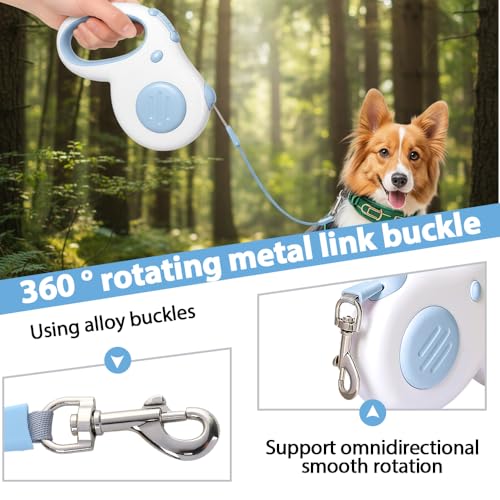 Retractable Dog Leash 5M, Automatic Pet Walking Lead with Hand Brake Lock, 360° Swivel No Tangle, Anti Shock Control for Small Medium Dogs Cats - color: Red