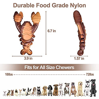 NEZIN Dog Chew Toys, Indestructible Dog Toys for Aggressive Chewers, Tough Dog Toys, Durable Dog Chew Toys for Large Medium Breed, Interactive Dog Toys with Real Beef Flavor (Lobster) - color: Lobster