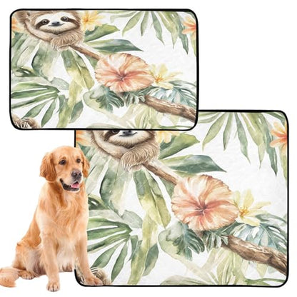 Qilmy Sloth Pet Mat, Waterproof Reusable Dog Training Pad Anti-Slip Pet Creat Pad for Small Medium Large Dogs and Cats - size: Medium+Large