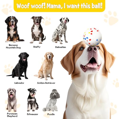 Dog Ball, 2.5 inch Dog Toy for Aggressive Chewers,ETPU Material Durable Ball for Launcher,Indestructible Bouncy Floating Balls for Dogs - color: White