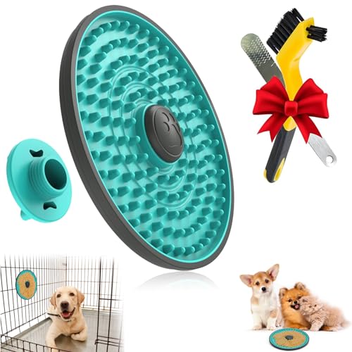 Lick Mat for Dogs, Dog Crate Lick Pads Slow Feeder, Lick Pad Crate Training Toy Crate Lick Plate,Very Suitable Peanut Butter, Treats Yogurt, Bolognese, for Boredom Relief Licking Pad - color: Mint Green, size: 1 pcs