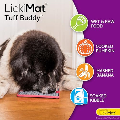 LickiMat Tuff, Heavy-Duty Buddy, Dog Slow Feeder Lick Mat, Boredom Anxiety Reducer; Perfect for Food, Treats, Yogurt, or Peanut Butter, Fun Alternative to a Slow Feed Dog Bowl, Turquoise - color: Turquoise