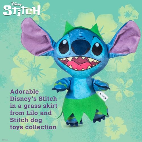Disney for Pets Lilo and Stitch Bow Wow Luau Plush Dog Toy, – Squeaker & Crinkle Sound – Cute Dog Toy Fans, 9 Inch - color: Stitch Plush, size: 9 Inch