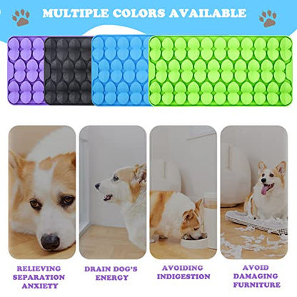 Silicone Snuffle Mat for Dogs Slow Feeder Lick Mat with Suction Cups Dogs Sniff Mat Dogs & Cats Entertainment Toys for Boredom(Black) - color: Black