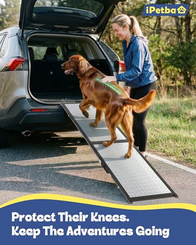 XLarge Dog Ramp for Car, SUV & Truck 71" – Joint & Spine Relief, Anti-Slip Surface, Heavy-Duty, Stable, Up to 200 lbs - size: for Car-Large