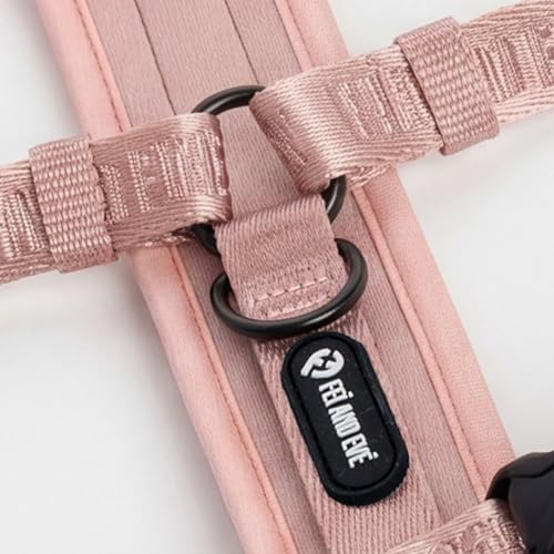 Fei & Eve Moxie Dog Harness for Small & Medium Dogs, Blush, XS | Lightweight Design, 3-Point No-Pull Control, Quick Release Metal Buckle - color: Blush, size: XS