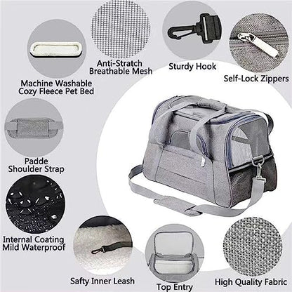 Cat Dog Carrier, Pet Travel Carrier for Small Dogs, Cat Carrying Case Collapsible Dog Carrier, Foldable Soft Sided Animal Carriers Puppy Carry (Blue) - color: Blue