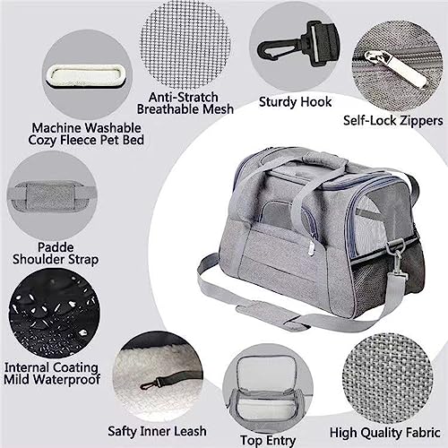 Cat Dog Carrier, Pet Travel Carrier for Small Dogs, Cat Carrying Case Collapsible Dog Carrier, Foldable Soft Sided Animal Carriers Puppy Carry (Pink) - color: Pink