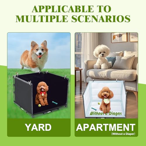 Dog Litter Box Indoor for Small Dogs,Puppy Pee Pad Holder with High Walls(23.62"*23.62"*17.72"),No-Spill Pee Pad Holder with Foldable Pet Toilet,Easy Clean Puppy Litter Box for Dogs (Small) - size: Small