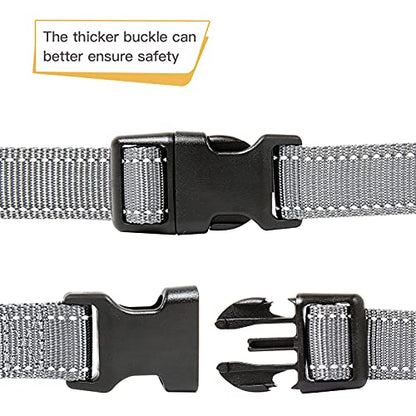 HEELE Dog Collar, Reflective Dog Collar, Soft Neoprene Padded Breathable Nylon Pet Collar Adjustable for Small Dogs Puppy, Gray, XS(7.87-11.81") - color: Gray, size: X-Small (7.87-11.81")