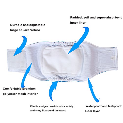 Teamoy Male Dog Belly Bands Washable 4-Pack, Reusable Dog Diapers Wraps for Incontinence & Marking (S,10"-13" Waist) - size: S(10"-13"Waist)