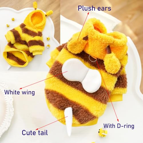 ANIAC Pet Hoodie Cat Rabbit Outfit with Bunny Ears Cute Sweatshirt Spring and Autumn Puppy Knitted Sweater Kitty Soft Knitwear (Yellow, X-Large) - color: Yellow, size: X-Large