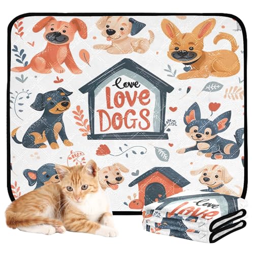 Qilmy Dog Pet Mat, Waterproof Reusable Dog Training Pad Anti-Slip Pet Creat Pad for Small Medium Large Dogs and Cats
