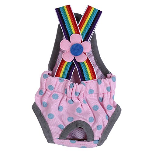 HEEPDD Female Dog Diapers Washable Reusable Adjustable Suspender for Heat Cycle Mess Prevention 50+ Washes Lasts 3 Months Teddy Small Medium Large Sizes for Indoor Accidents During Estrus - size: S/10