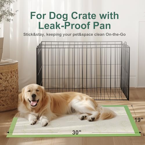 Dog Pee Pads with Adhesive Strips 50Count, 19"X30" Extra Large Disposable Pee Pads for Dogs, Non-Slip Puppy Training Pads for Crate/Cage/Carrier - size: 19" x 30" (50 Ct)