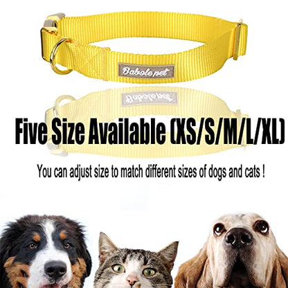Nylon Dog Collar - Adjustable Yellow Soft Webbing Dog Collars for Small Medium Large Dogs Boy Girl Puppy Collar with Safety Metal Buckle XS - color: Nylon-Yellow, size: XS
