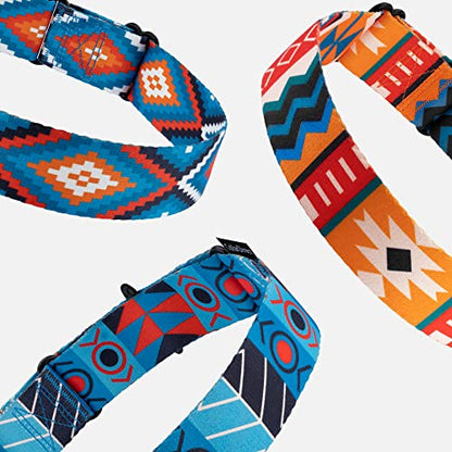 CollarDirect Martingale Dog Collar Heavy Duty Nylon Slip Collars for Small Medium Large Dogs [Nylon, Patterned, Blue Geometric, L, 15"-20"] - color: Blue Geometric, size: Large (Neck Size 15"-20")