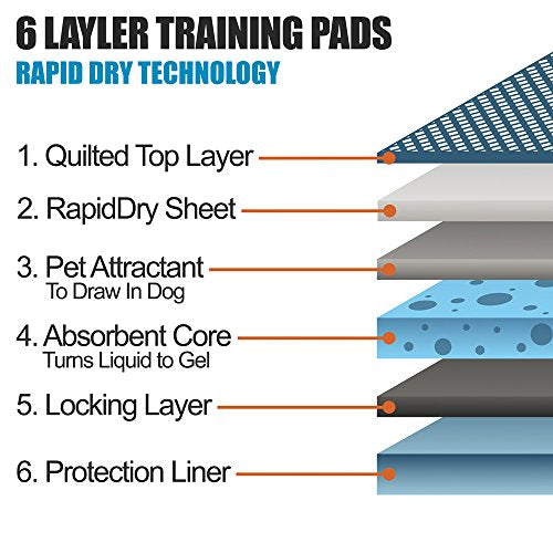 BV Puppy Pads XL 320 Count 34"x28" - Leak-Proof Pee Pads for Dogs with 6-Layer Design, Rapid Dry Sheet & Attractant - Dog Pad Extra Large with Odor Control - Perfect for Big Dogs & Indoor Use - size: XL / 320-Count (Standard)