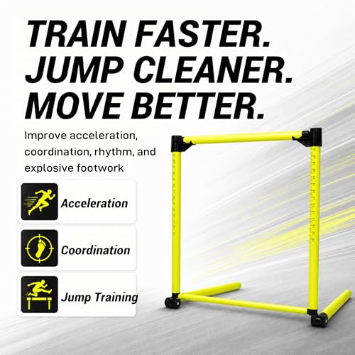 3Pcs Adjustable Height Hurdles Training Equipment, Hurdles Track and Field | Agility Speed Jumping Training Equipment for Soccer Basketball Football Dogs,Outdoor Backyard- Detachable-Green