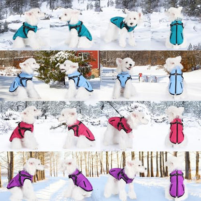 Gyuzh Dog Coat with Harness,Dog Winter Coat Jackets,Winter Waterproof Dog Coat Warm Cold Weather Dog Coat with Harness Built in for Small Medium Large Dogs - color: blue, size: X-Large