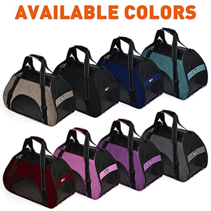 Dogline Carrier Bag Airline Approved Carrier for Dogs and Cats, Size M, Blue - color: Blue, size: H 13" x W 9" x L 21"