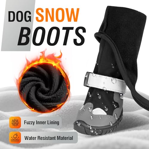 Dog Suspender Boots, Waterproof Dog Rain Boots, Puppy Snow Shoes for Winter, Anti Dirt Pants with Shoes, Adjustable Suspender Pants for Outdoor Walking & Paw Protectors - size: 3